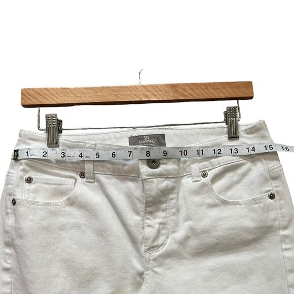 Chico's Women Jeans Size 0R S/4 White So Slimming Bootcut White Festival Resort - Picture 7 of 10